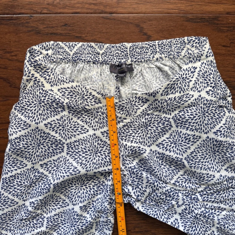 A Pea in the Pod Maternity Pants Rayon Wide Leg Blue White Coastal M - Picture 12 of 14